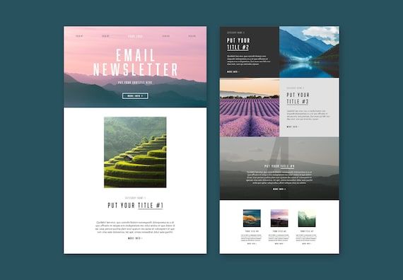 Exempel på professionella mallar för nyhetsbrev med naturbilder.