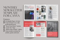 Mall för ett professionellt nyhetsbrev med ren layout och bilder.